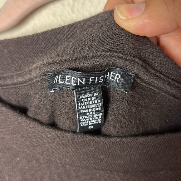 Eileen Fisher Brown Crewneck Tunic Sweater Shirt Top Size 1X - Picture 3 of 6